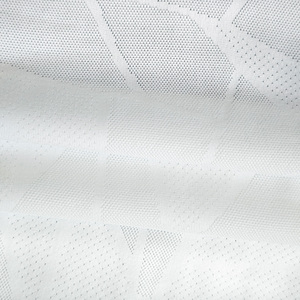 Großhandel Dry Fit Feuchtigkeitsableitender 97% Polyester 3% Spandex Sporttrikots T-Shirt Stretch Pinhole Jacquard Mesh-Stoff für Sublimation - Product Image 4
