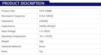 1.5-30V Wide Voltage Piezo Ceramic Buzzer Plate 12/23/35/41/50MM Piezo Ceramic Brass Sheet Brass Element - OEM Custom Wire