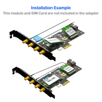 Carte d'extension PCIe X1 vers M.2 Key A & Key B avec emplacement pour carte SIM, antenne externe, adaptateur WiFi 3G/4G pour PC de bureau, matériau PCB en stock