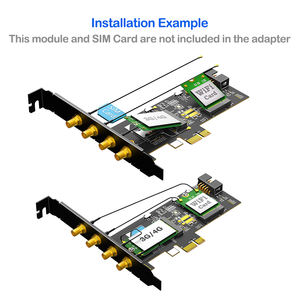 بطاقة توسعة PCIe X1 إلى <span class=keywords><strong>M</strong></span>.<span class=keywords><strong>2</strong></span> (مفتاح A ومفتاح B) مع فتحة SIM وهوائي خارجي، محول واي فاي 3G/4G لأجهزة الكمبيوتر المكتبية، مصنوعة من مادة PCB، متوفرة في المخزون - Product Image 4