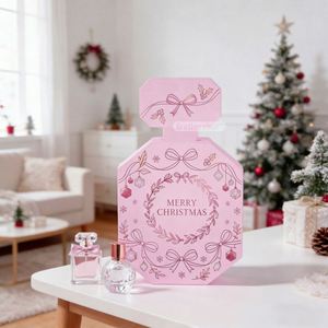 Boîte de calendrier de l'avent parfumée rose octogonale FX avec 12 tiroirs, fermeture magnétique, design de Noël imprimé UV - Product Image 2