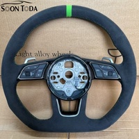 Volant de voiture personnalisé en suède à fond plat avec bouton Start/Stop pour Audi S5 B8.5 A6 C7 A6 A4 B8 A1 2018SQ5 Q4 B7 2015S3 A3 8V