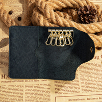 Marrant Casual hommes femmes pochette de rangement porte-monnaie porte-clé 6 crochets porte-clés en cuir véritable porte-clés portefeuille