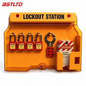 Stazione di Blocco e Etichettatura (Lockout Tagout) in PVC ad Alta Sicurezza, Resistente e Impermeabile, con <span class=keywords><strong>Serratura</strong></span> <span class=keywords><strong>a</strong></span> Combinazione, Capacità 10-20, Stazione LOTO di Sicurezza - Product Image 1