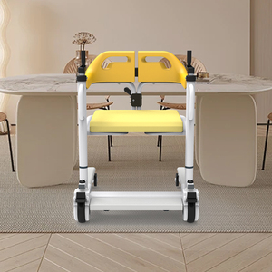 Manual Hand Crank Lift Transfer <b>Chair</b> for Elderly Patient <b>Commode</b> <b>Chair</b> 360° Split Seat 20cm Adjustable Height - Product Image 6