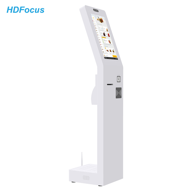 21.5 Inch Self-Service Checkout Kiosk with Touch Screen Food Order Terminal Bill Payment Printer Scanner SDK Function