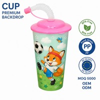 Lot de gobelets en plastique réutilisables, sans BPA, de qualité supérieure, sûrs pour les aliments, écologiques, pour enfants, avec couvercle et paille, idéal pour la rentrée scolaire - Vente chaude OEM