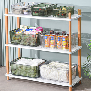 Desktop Storage Box Rectangular Transparent Large Capacity For Makeup Bathroom Kitchen Organization - Product Image 2