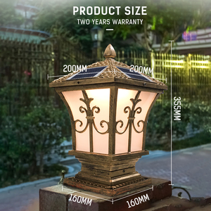 Pilier lumière extérieure voie lumières 3 couleurs Dimmable <span class=keywords><strong>télécommande</strong></span> lumière de jardin pour porte nouveau 10W <span class=keywords><strong>solaire</strong></span> alimenté <span class=keywords><strong>extérieur</strong></span> LED 80 - Product Image 6