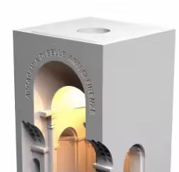 Mesa Esquinera Contemporánea Estilo Floreciano con Lámpara y Apliques de Yeso Creativos Integrados para Sala de Estar - Product Image 2