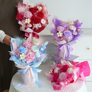 Ramo de Rosas Preservadas de Lujo OEM, Flores Eternas Hechas a Mano para Tiendas de Regalos, Venta al Por Mayor - Product Image 5