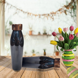 Botella de cobre puro de Color azul oscuro elegante, protección avanzada a prueba de fugas y sin junta, Ayurveda y beneficios para la salud - Product Image 3