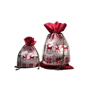 Christmas Decoration Supplies Nonwoven Bag Christmas Gift Bag Drawstring Bags