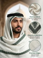 Shemagh authentique en coton pour hommes arabes, style yéménite, saoudien et omanais, imprimé numérique, pour la mode transfrontalière