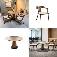 Ensemble de table et chaises de salle à manger ergonomiques en bois moderne de luxe pour salon, hôtel, bureau, hall d'entrée