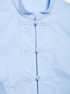 Camisa de Popelina Vintage Personalizada para Mujer con Botones Chinos de Nudo de Rana, Blusa Retro de Manga Corta de Algodón, OEM/ODM por Fábrica China - Product Image 6