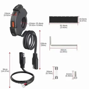 Fahrrad-Telefonauflader universeller Griffstange-USB-Anschluss und Typ-C doppel-Motorrad-USB-Ladegerät für Motorrad