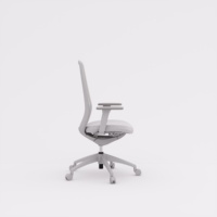 Chaise de bureau ergonomique moderne en maille, dossier mi-haut, soutien lombaire dissimulé, accoudoirs réglables, couleur personnalisable, pivotante pour bureau et hôtel
