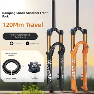 <span class=keywords><strong>Fourche</strong></span> de vélo de montagne en alliage d'aluminium 32 vitesses 27,5/29 <span class=keywords><strong>pouces</strong></span> 9 <span class=keywords><strong>mm</strong></span> à dégagement rapide avec suspension pneumatique et amortissement, tube droit, avant forgé - Product Image 2