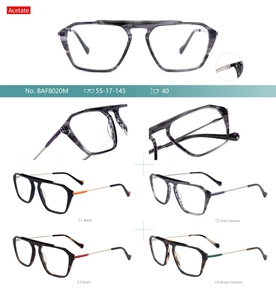 Nouvelle monture de lunettes de <span class=keywords><strong>lecture</strong></span> simple et grande, en métal et acétate, avec protection anti-UV400, anti-lumière bleue et correction de la myopie, au design tendance - Product Image 2