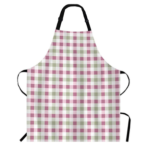 Delantal <span class=keywords><strong>de</strong></span> Trabajo Personalizado Reutilizable con Diseño a Cuadros Morados, Correa Ajustable para el Cuello, Delantal <span class=keywords><strong>de</strong></span> Poliéster para Manualidades, Barbacoa, Dibujo, Chef, Camarera - Product Image 1