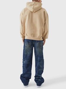 Sweat-shirts à capuche pour hommes, coupe courte et carrée, en coton épais de luxe, 400-500 g/m², à épaules tombantes, de haute qualité, pour fabricants - Product Image 2