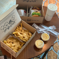 Boîtes d'emballage pour fast-food personnalisées avec impression de poisson et de frites, jetables, pour emporter, contenants alimentaires avec gobelet à sauce
