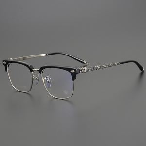 Trung Quốc phong cách màu xanh lá cây NỬA KHUNG trẻ em rõ ràng Titan <span class=keywords><strong>Acetate</strong></span> Retro Kính mô hình mới theo toa kính quang học khung cho cô gái - Product Image 3