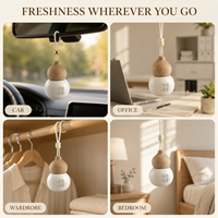 Diffuseur d'air suspendu personnalisé pour voiture, forme de gourde, bouteille avec bouchon en bois naturel, pour voiture, bureau, armoire, chambre, fabricant OEM ODM
