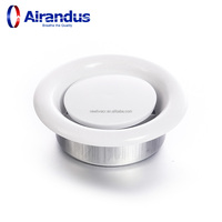 Grilles de ventilation rondes en métal pour échappement, diffuseurs d'air encastrés au plafond, registres de ventilation, valves d'air, distribution d'air