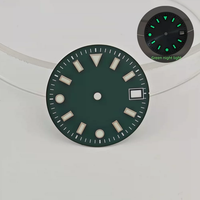 Nuovo Arrivo Cassa Orologio 28.5mm in Acciaio Inossidabile Leggera Impermeabile con Quadrante Opaco Verde Luminoso Parti Mod Meccaniche