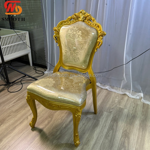 SMOOTH Golden Luxury Throne <b>Chair</b> European Style Hotel <b>Chair</b> with Gold Frame Wedding Metal <b>Chair</b> - Product Image 3