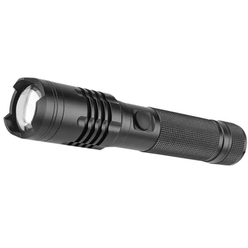 Yeni sıcak satış el feneri en yüksek güç siyah LED COB şarj edilebilir Powered flaş ışığı