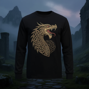 Camiseta de manga larga Viking Ouroboros Jrmungandr Knotwork Dragon - Product Image 3