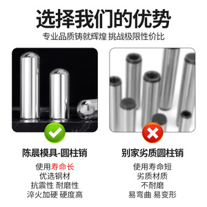 SUJ2 Dowel <b>Pins</b> M4 M5 M8 M10 Cylindrical Head Polished Bearing Steel Grade A General Use - Product Image 5