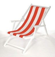 Fauteuil de jardin en tissu rayé traditionnel avec dossier réglable, structure en bois dur chinois pour villa et hôtel en extérieur