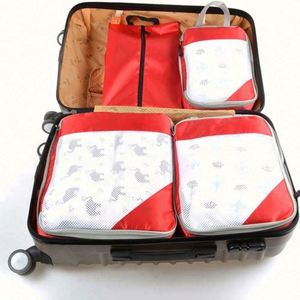 Custom Printed Eco-Friendly Lightweight Nylon <b>Compression</b> Packing Cubes Mesh Travel Luggage Storage <b>Bags</b> Silk Screen Printed - Product Image 2