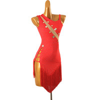Robe de danse latine pour femmes 2026, costume de compétition professionnel, tenue de performance Samba Cha-Cha à franges