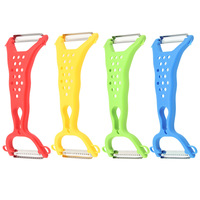 Plastic Multifunctionele Dubbelkop Groenteschiller Groente Fruitsnijder Fruitschiller Stamper Rasp Aardappelschillers Snijmachine