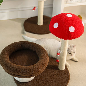 <span class=keywords><strong>Red</strong></span> Mushroom <span class=keywords><strong>Cat</strong></span> Climbing Frame Sisal Grinding Claw Médio Escalada Pole Árvore do gato com ninho do gato - Product Image 4