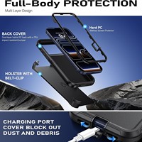 Étui de téléphone neutre OTT couleur unie triple protection avec support pour iPhone 17 Pro Max