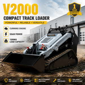 Mini-chargeuse compacte sur chenilles V2000, capacité de charge 1500 kg |   Moteur Cummins certifié EPA avec garantie d'un an - Product Image 1