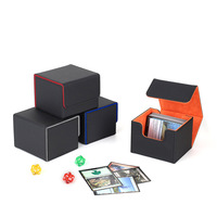 Boîte à cartes en cuir PU écologique personnalisable, fermeture magnétique à rabat, grande capacité, logo imprimé, jeu de cartes, PTCG Star