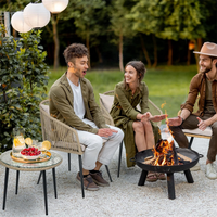 Ensemble de chaises de conversation d'extérieur en rotin, petit fauteuil de patio/balcon en osier avec table d'appoint