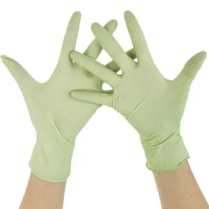 Gusiie Exam Disposable rubber Gloves Suppliers Boxes Powder Free Lemon green Nitrile Gloves for Seafood processing