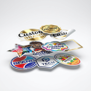 Pegatinas de Vinilo Personalizadas de Alta Calidad, Resistentes al Agua, con Impresión a Todo Color y Lámina Dorada, Formas Personalizables para Cafeterías y Marcas de Bebidas - Product Image 1