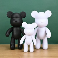 En stock Figurine d'ours noir Artcaft pour peinture fluide, 18cm/23cm/33cm/53cm/72cm/100cm de haut Surface givrée DIY Ours fluide