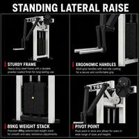 Machine de levée latérale debout professionnelle avec pile de poids sélectionnable de 89 kg pour l'entraînement des épaules et des deltoïdes – Équipement de gym du fabricant