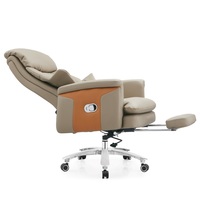 Chaise de bureau moderne et luxueuse avec pouf en cuir artificiel Ensemble de canapés inclinables pour le salon et le bureau à domicile