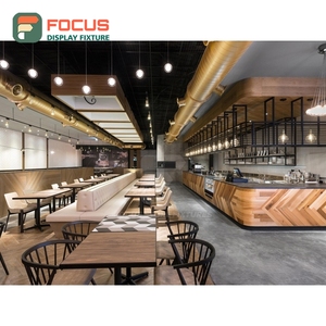 Boutique Coffee Merchandise Display Rack Wood Grain Finish Brand Logo Header Cafe <b>Shelf</b> Display Rack - Product Image 1